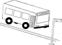 bus in black and white