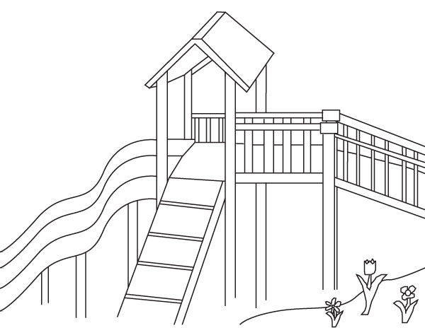 Park with jungle-gym to be coloured