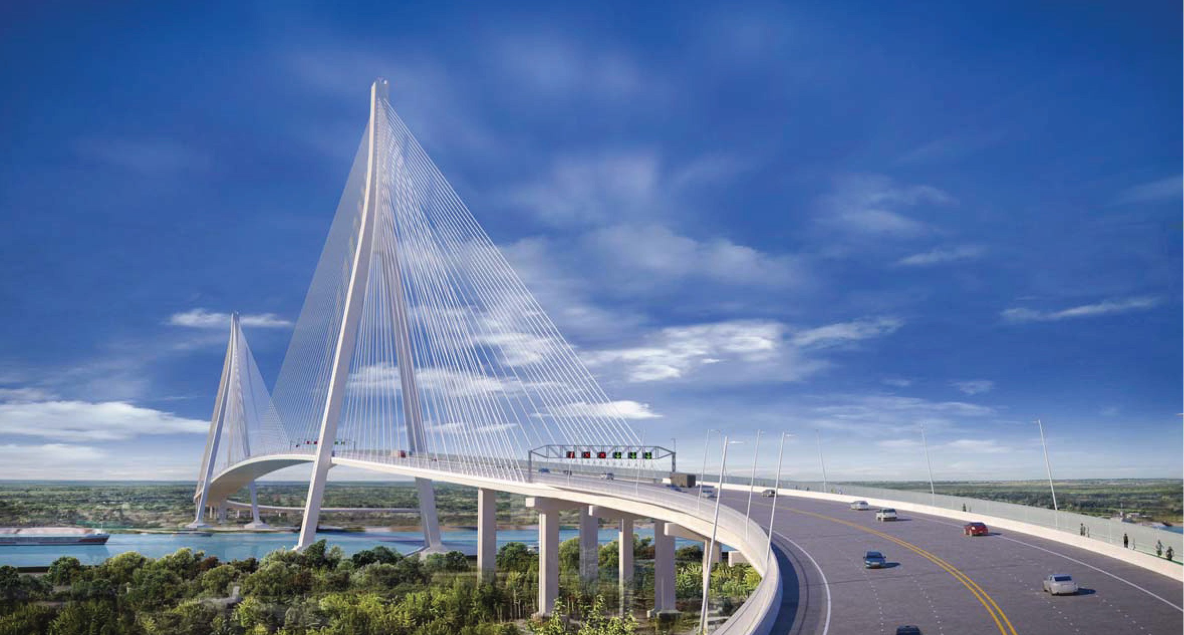 Cable Stayed Bridge Conceptual Illustration