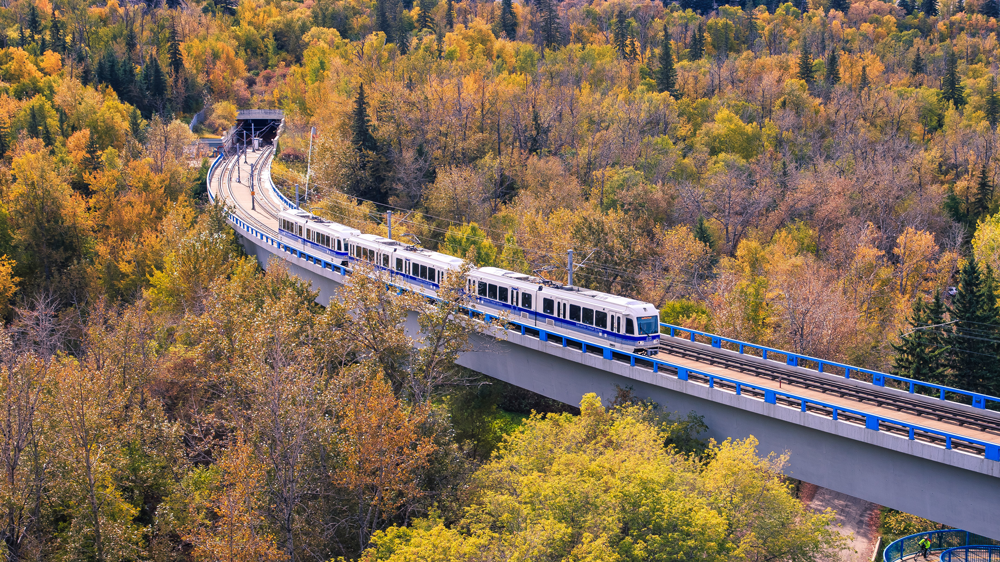 Edmonton Valley Edmonton Valley Train exiting bridge