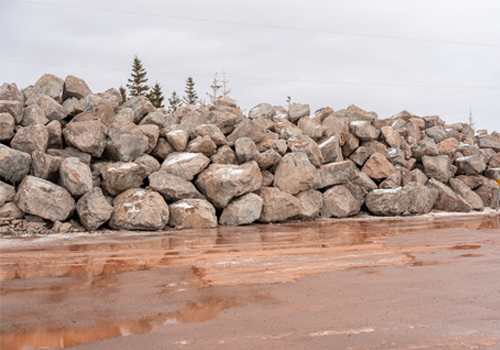 Rocks along the shoreline