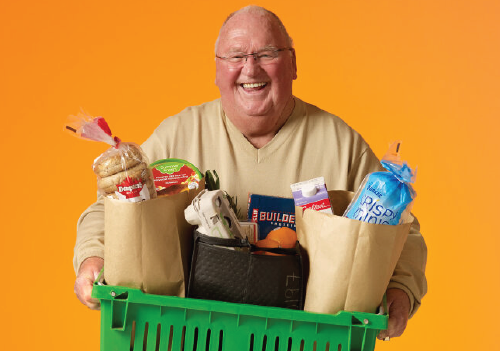 Man holding box of groceries