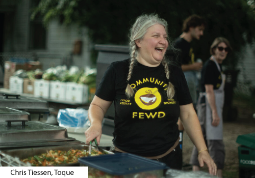 Woman working in community kitchen