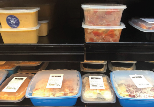 Prepared meals in containers