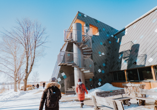 Exterior of the Richardson Interpretive Centre building at FortWhyte Alive in Manitoba